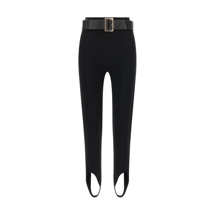 Self-Portrait Black Viscose Athletic Pants