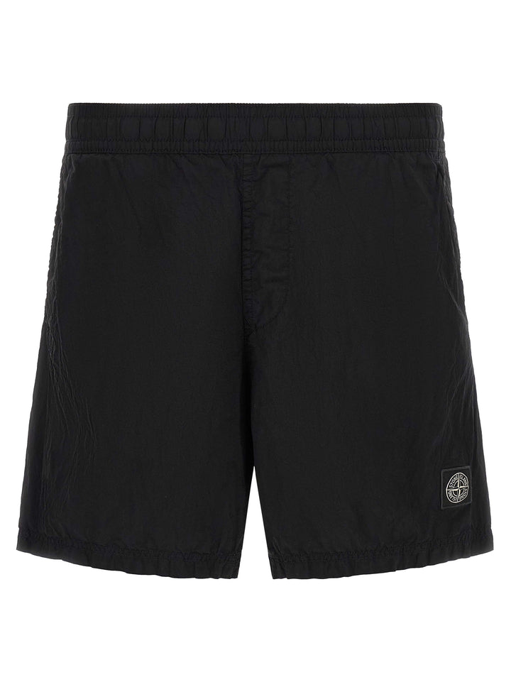 Stone Island Black Polyamide Cargo Shorts