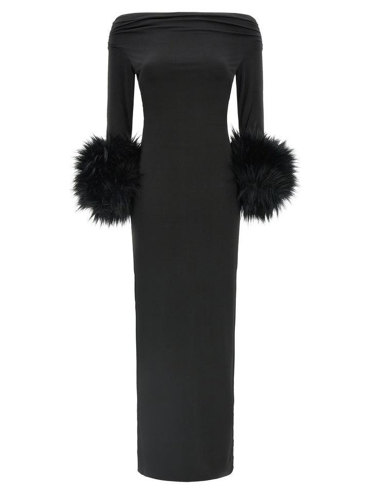 The Andamane Black Polyester Long Dress
