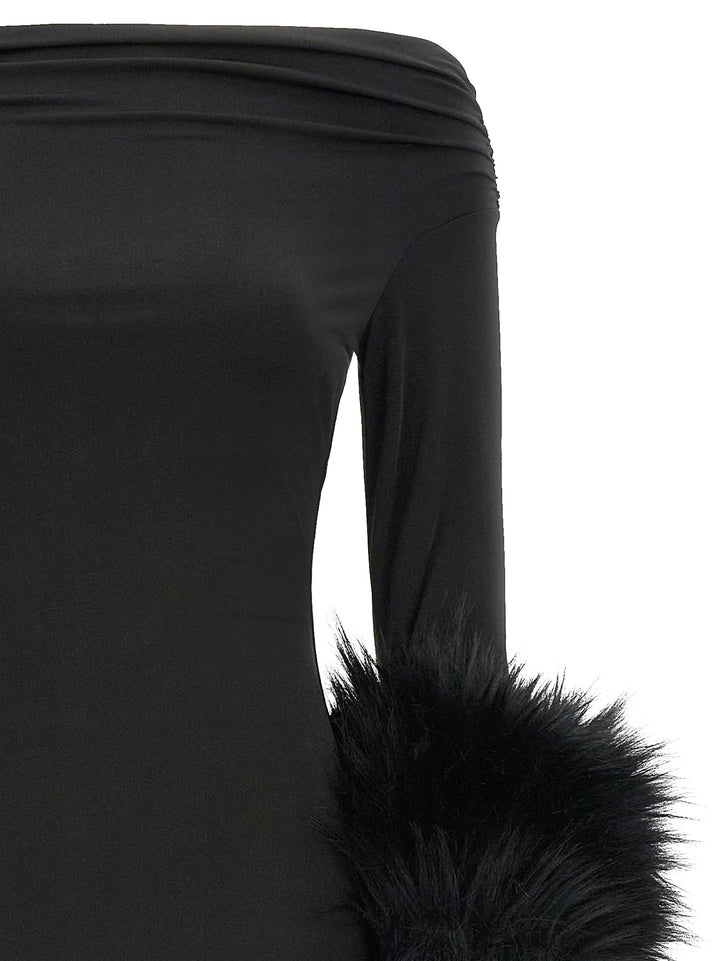 The Andamane Black Polyester Long Dress