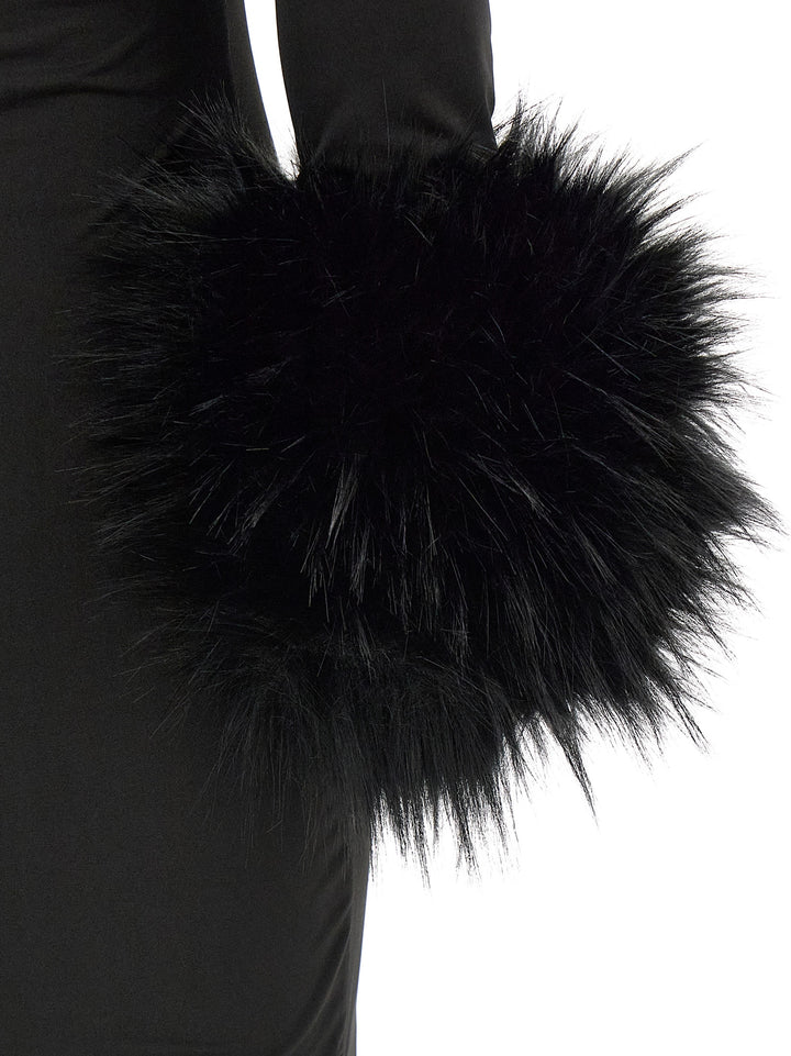 The Andamane Black Polyester Long Dress