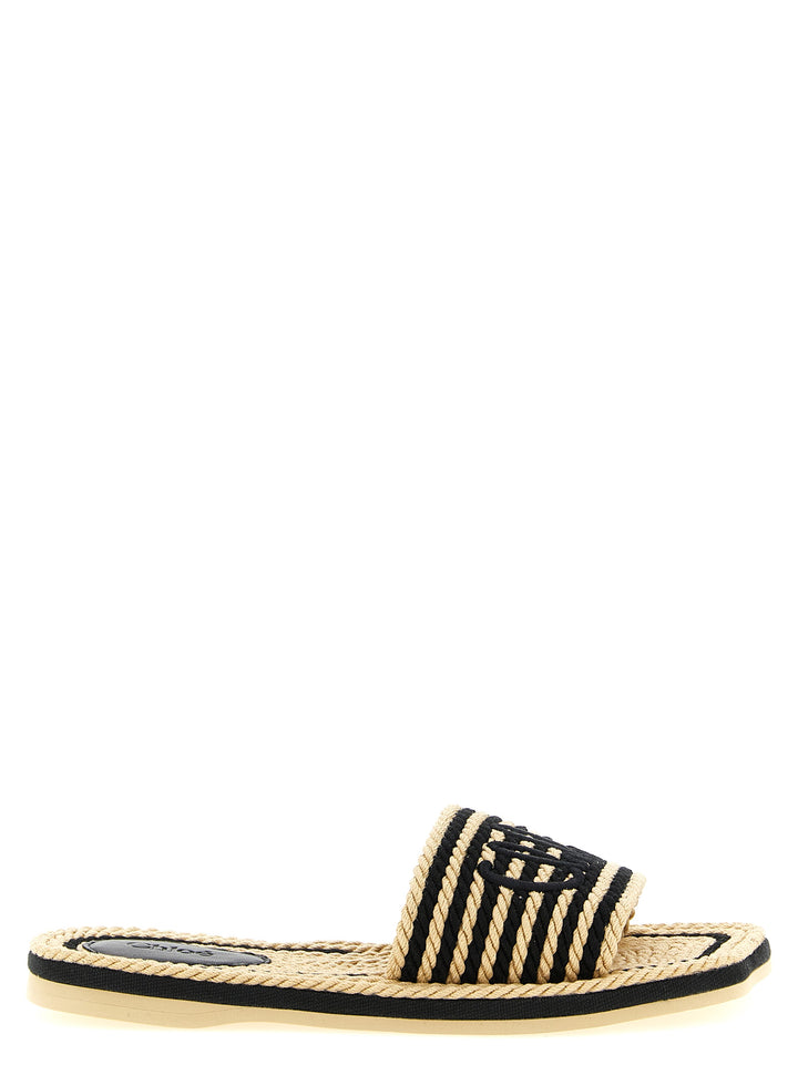 Chloé Multicolor Cotton Slides