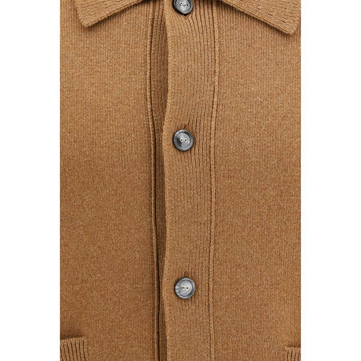 Ami Paris Brown Wool Oves Aries Cardigan