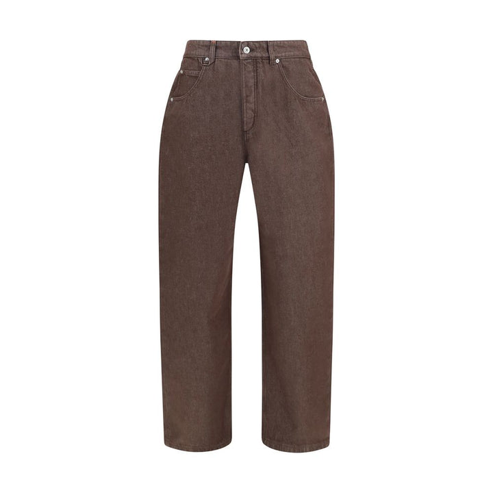 Jacquemus Brown Polyester Straight-Leg Jeans