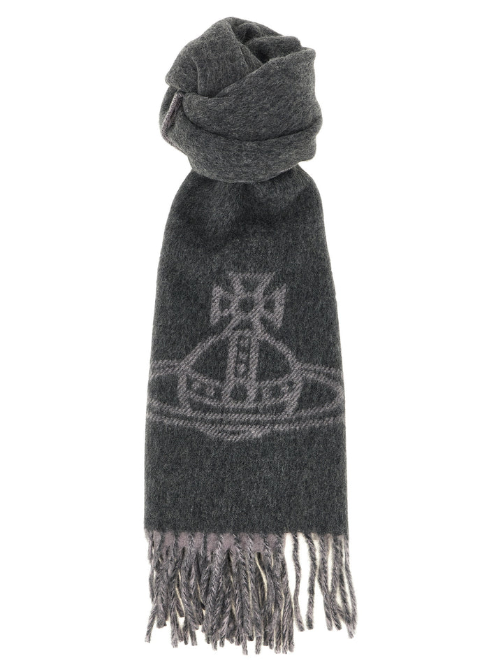 Vivienne Westwood Gray Wool Scarf