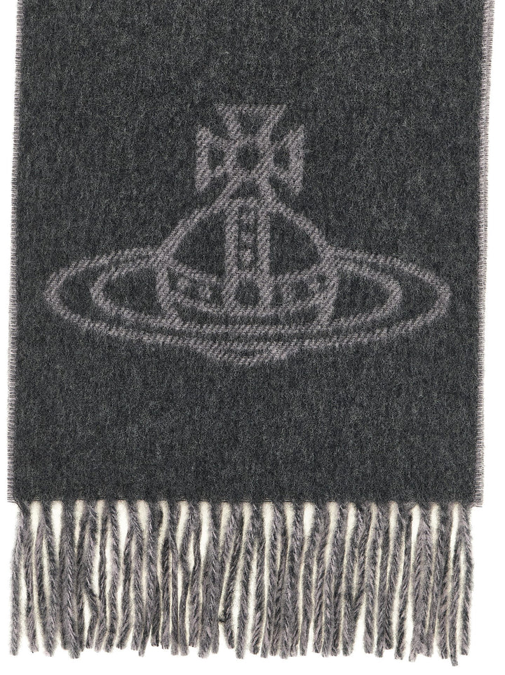 Vivienne Westwood Gray Wool Scarf