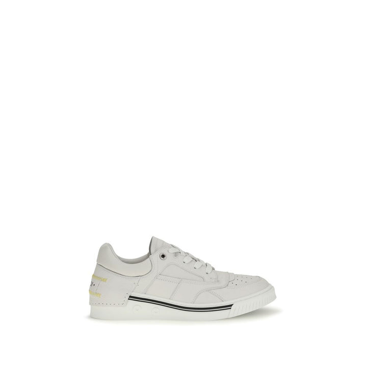 Fendi White Calf Leather Bos Taurus Low Top Sneakers