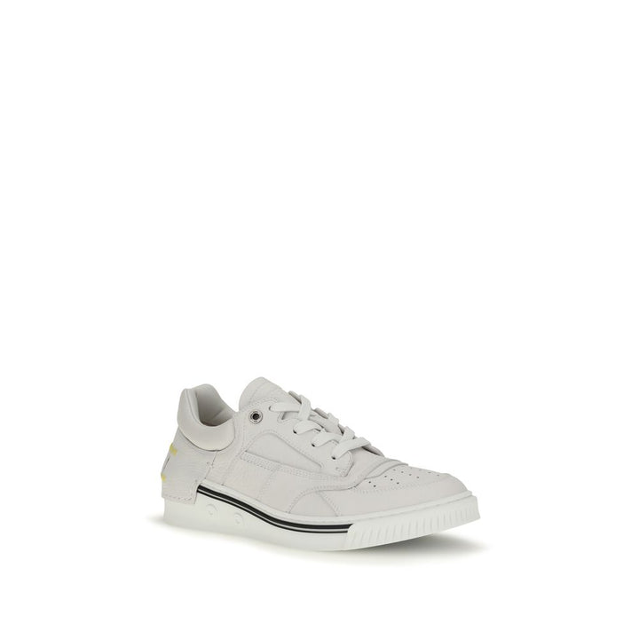 Fendi White Calf Leather Bos Taurus Low Top Sneakers