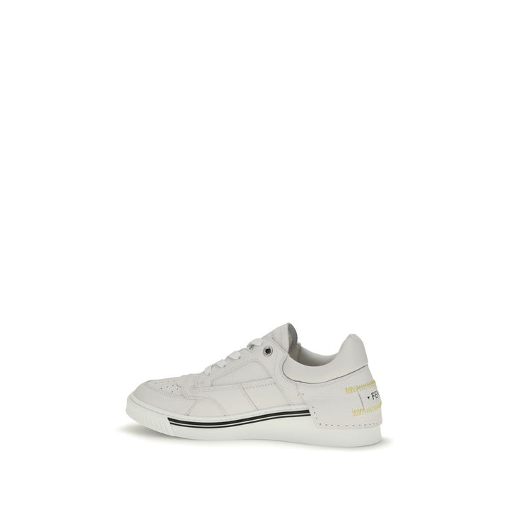 Fendi White Calf Leather Bos Taurus Low Top Sneakers