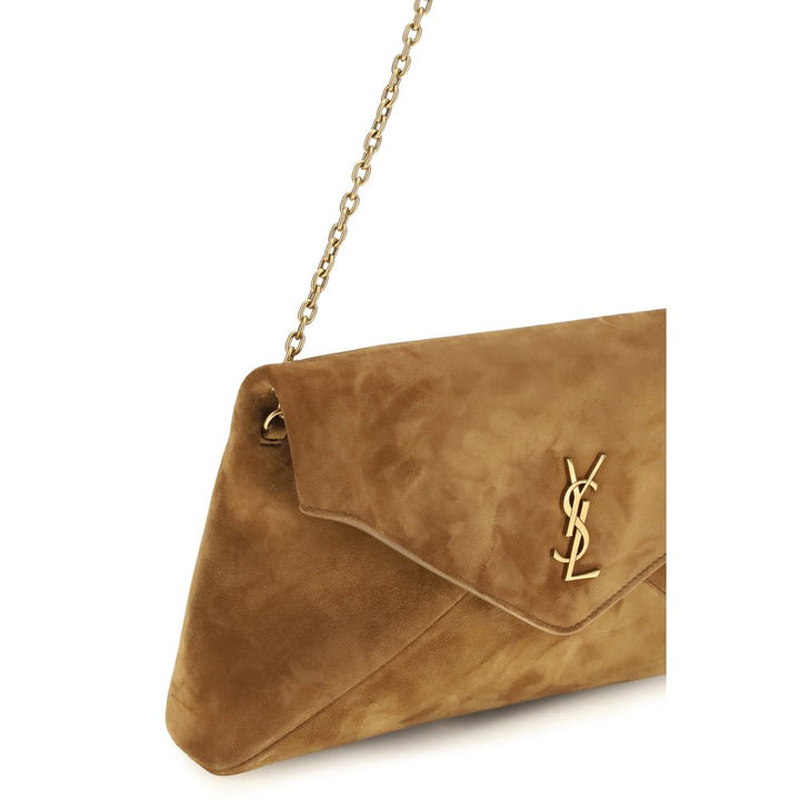 Saint Laurent Beige Suede Leather Shoulder Bag