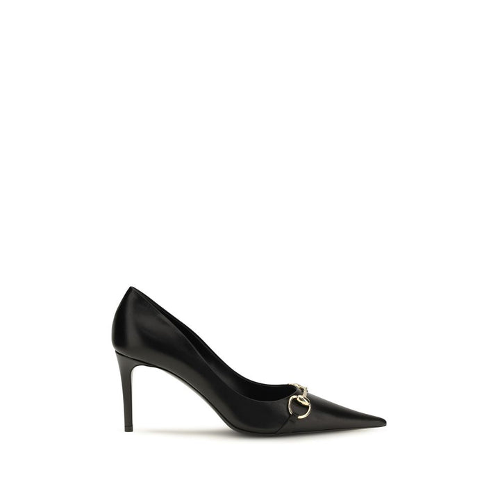 Gucci Black Calf Leather Bos Taurus High Heel Pumps