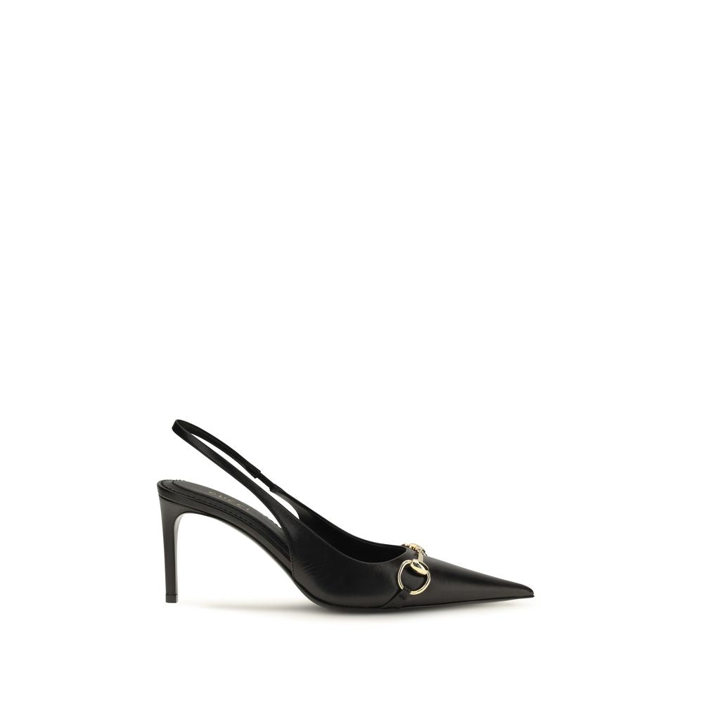 Gucci Black Calf Leather Bos Taurus High Heel Pumps