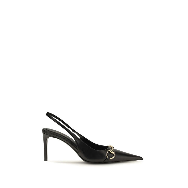 Gucci Black Calf Leather Bos Taurus High Heel Pumps