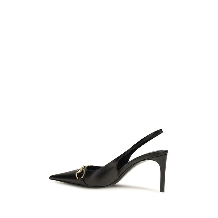 Gucci Black Calf Leather Bos Taurus High Heel Pumps