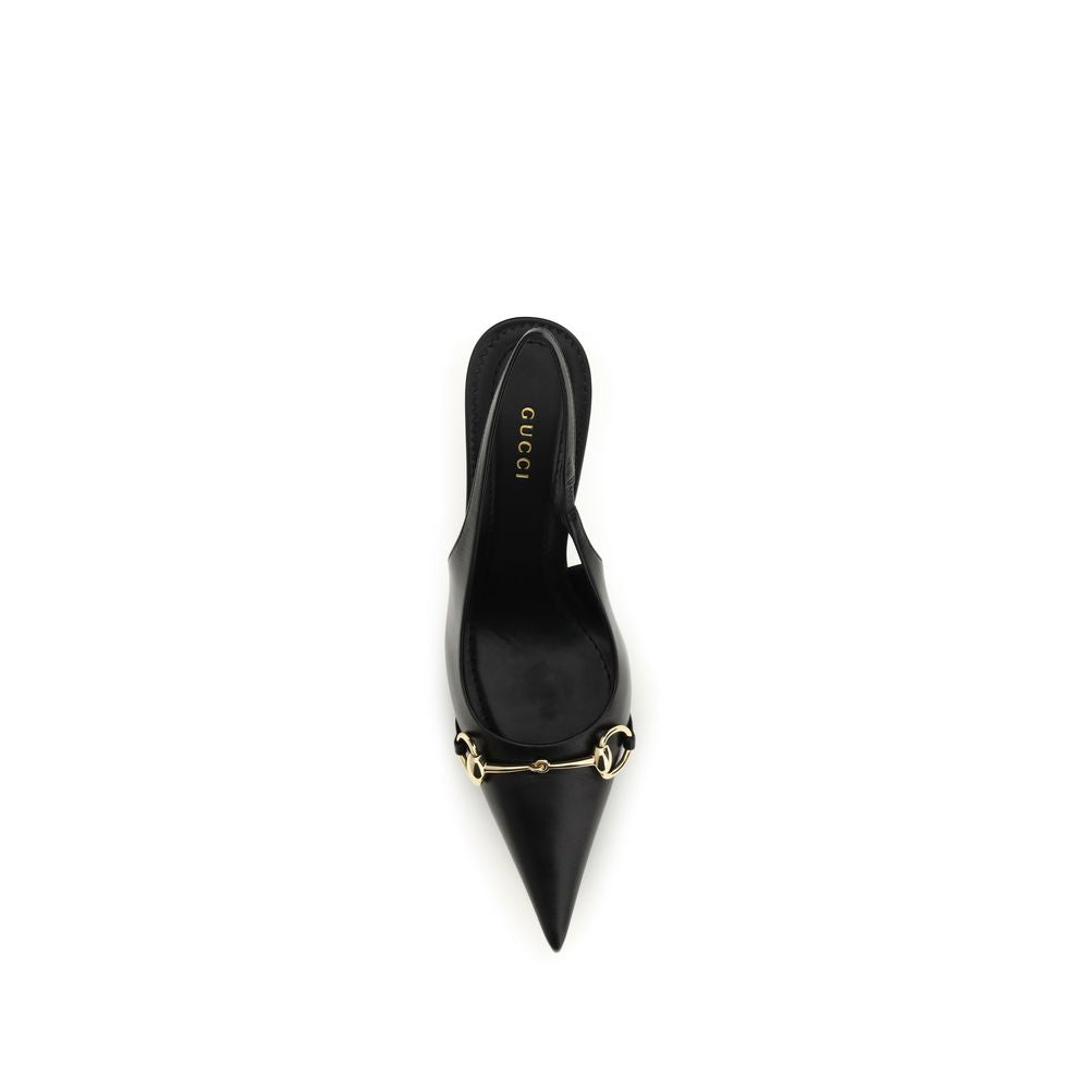 Gucci Black Calf Leather Bos Taurus High Heel Pumps