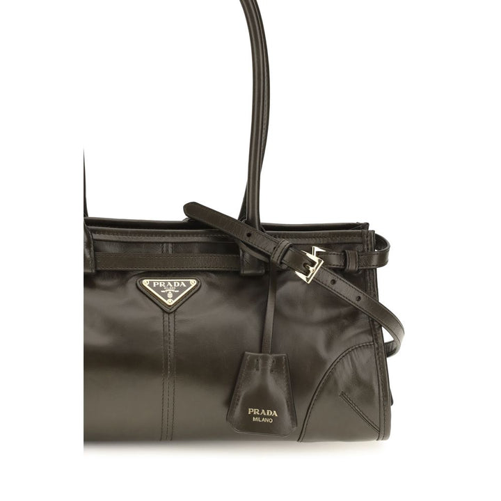 Prada Black Calf Leather Bos Taurus Handbag