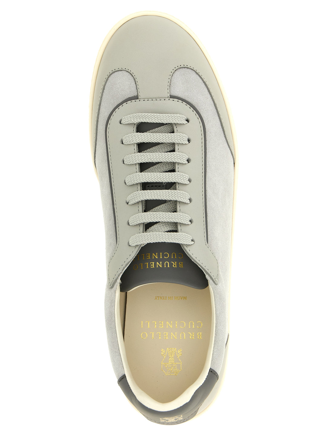 Brunello Cucinelli Gray Calfskin Low Top Sneakers