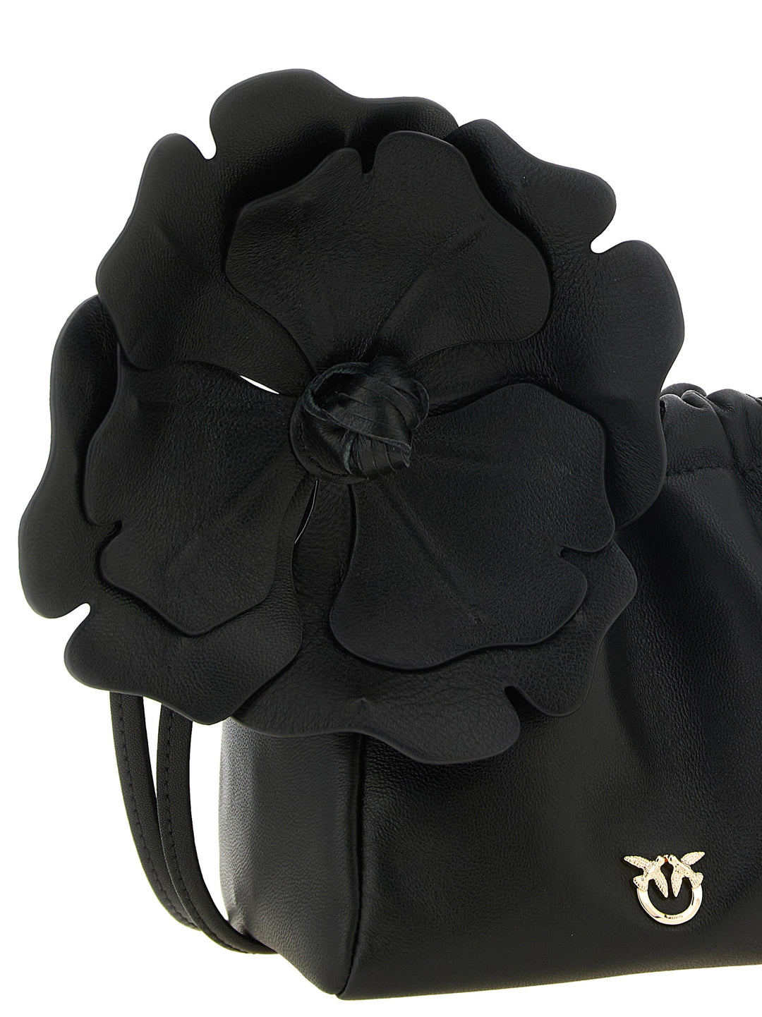 PINKO Black Lambskin Clutch Bag