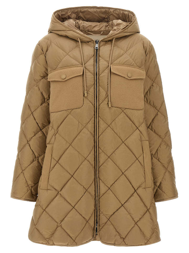 Max Mara Beige Polyester Full-Length Jacket