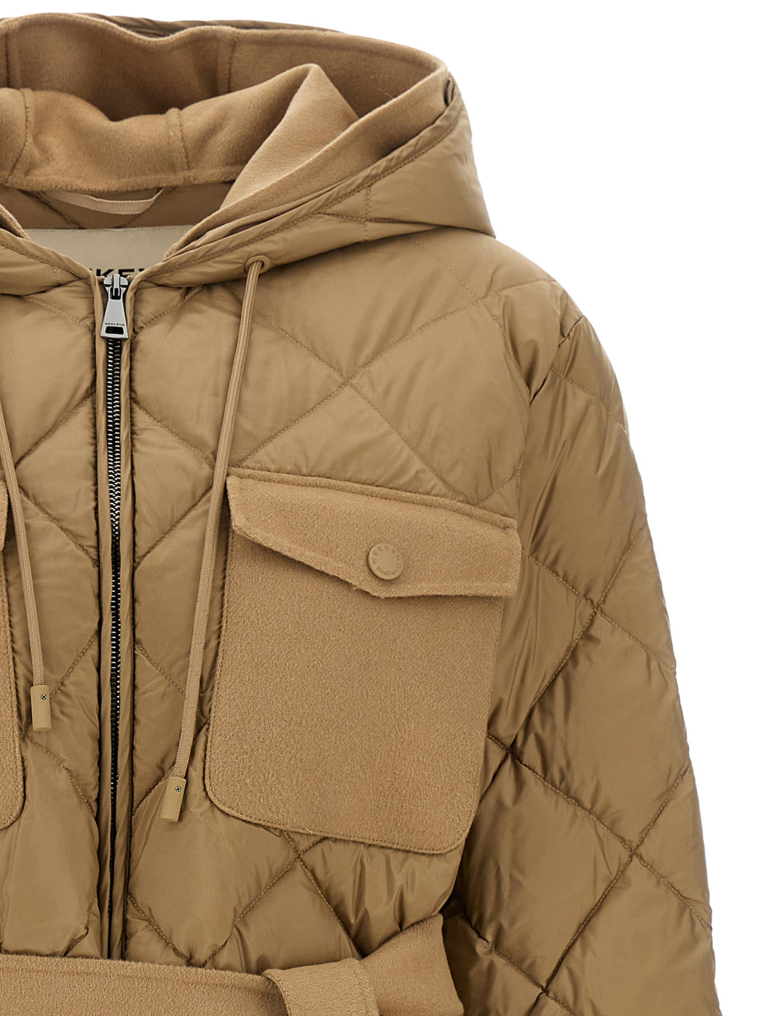 Max Mara Beige Polyester Full-Length Jacket