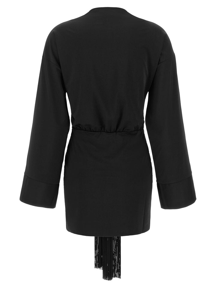 The Andamane Black Polyester Short Dress