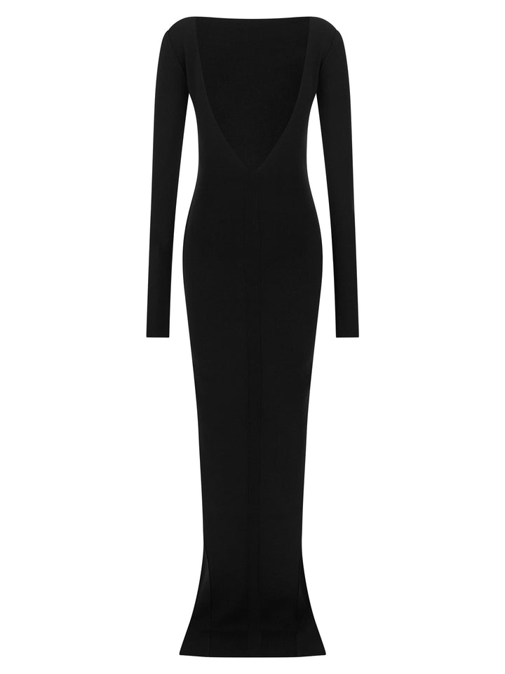 Rick Owens Black Viscose Long Dress