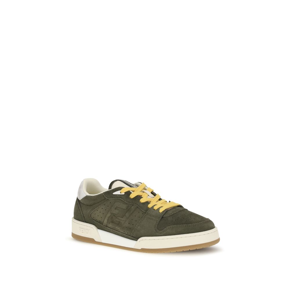 Fendi Bicolor Suede Leather Low Top Sneakers
