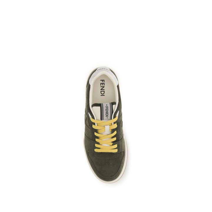 Fendi Bicolor Suede Leather Low Top Sneakers