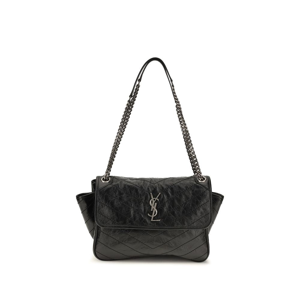 Saint Laurent Black Calf Leather Bos Taurus Shoulder Bag