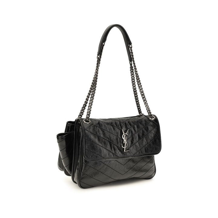 Saint Laurent Black Calf Leather Bos Taurus Shoulder Bag