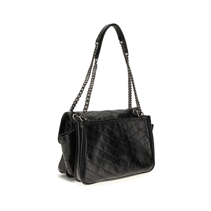 Saint Laurent Black Calf Leather Bos Taurus Shoulder Bag
