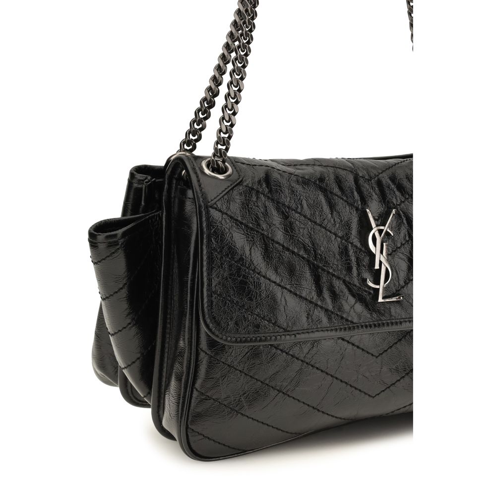 Saint Laurent Black Calf Leather Bos Taurus Shoulder Bag