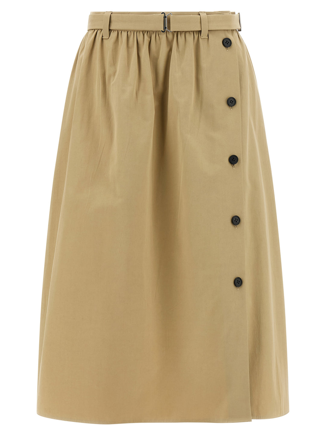 Prada Beige Cotton Midi Skirt