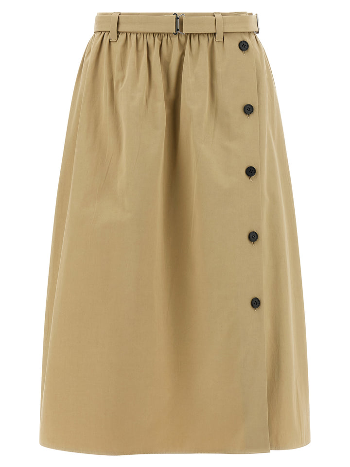 Prada Beige Cotton Midi Skirt