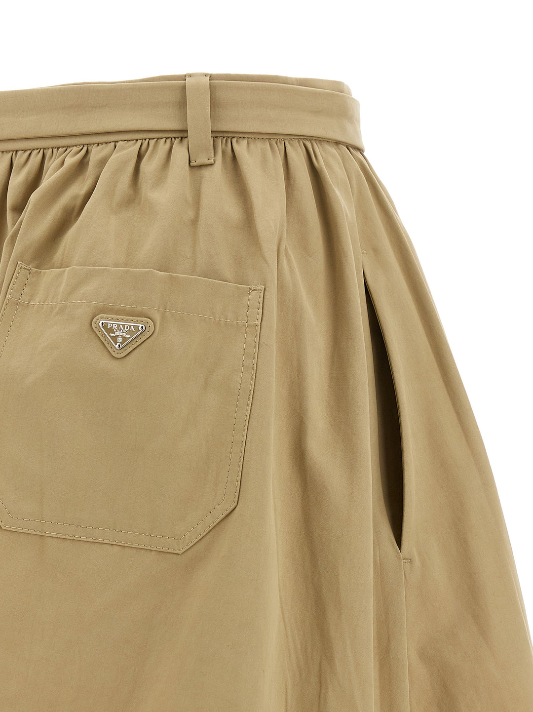Prada Beige Cotton Midi Skirt