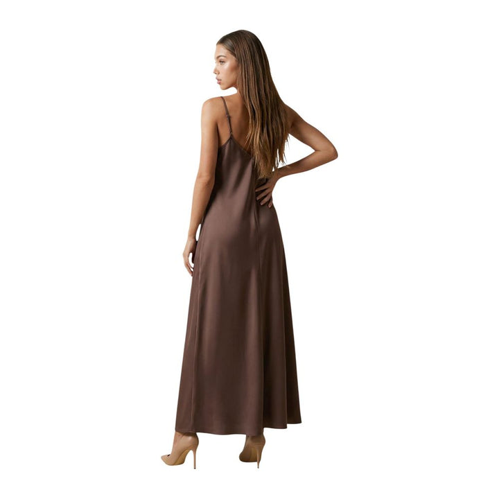 Only Brown Viscose Long Dress