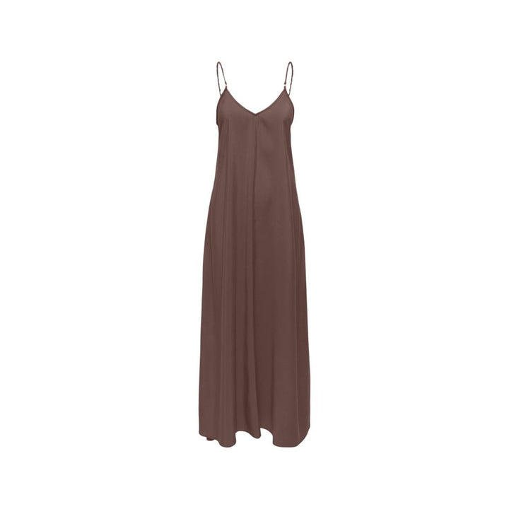 Only Brown Viscose Long Dress