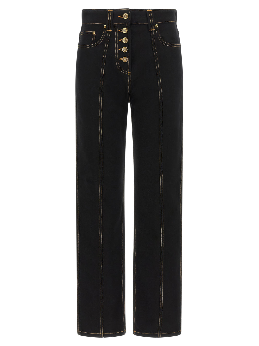 Versace Black Cotton High-Waisted Jean