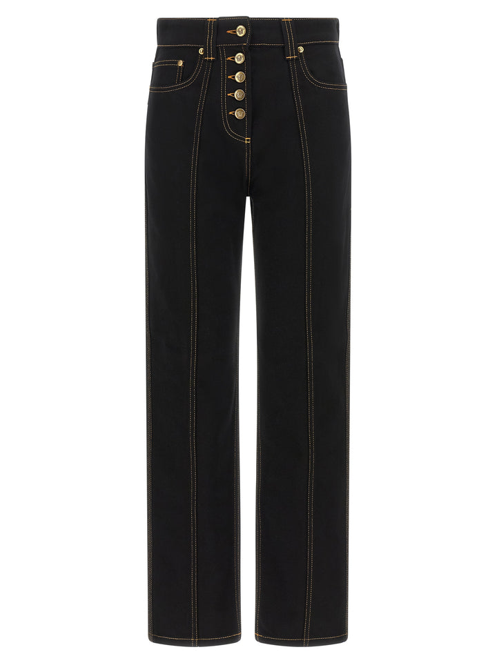 Versace Black Cotton High-Waisted Jean