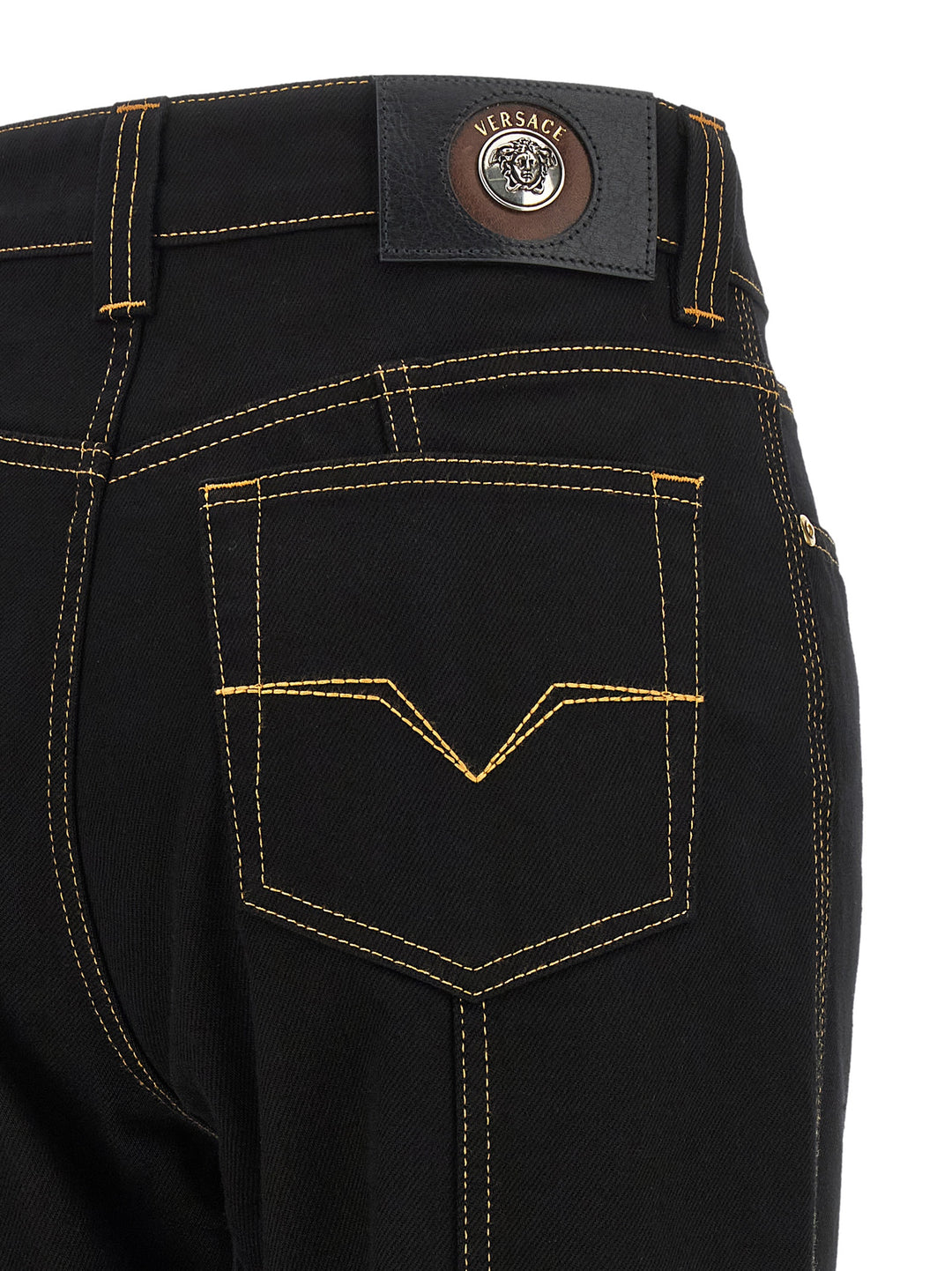 Versace Black Cotton High-Waisted Jean