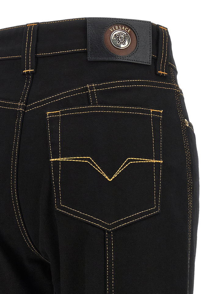 Versace Black Cotton High-Waisted Jean