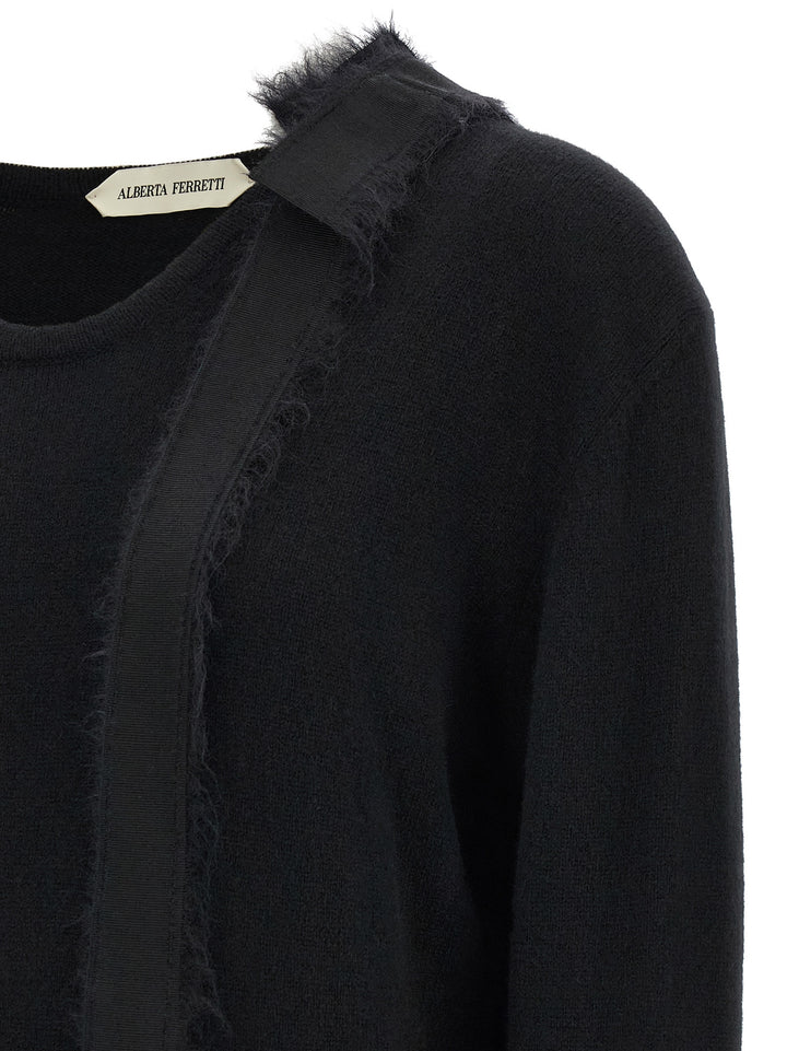Alberta Ferretti Black Cashmere Cardigan