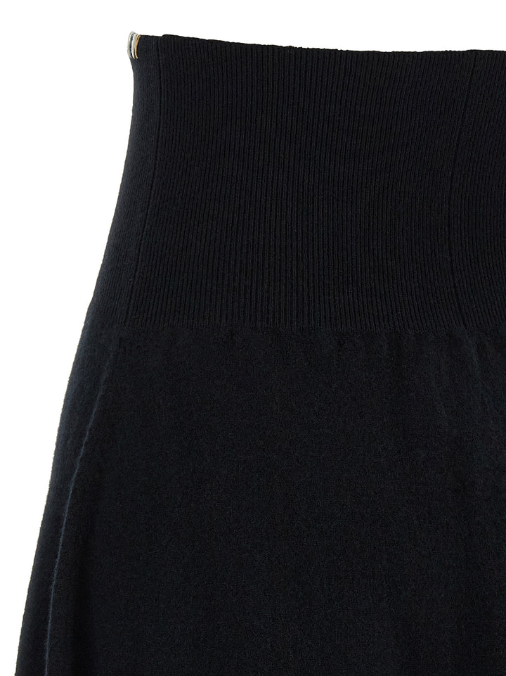 Extreme Cashmere Black Cashmere Midi Skirt
