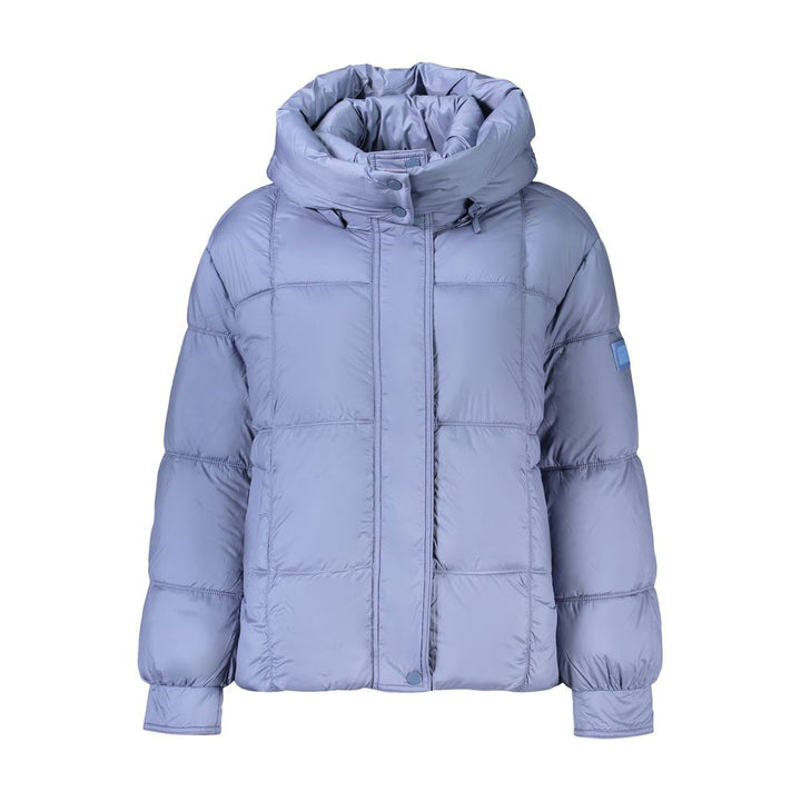 Pepe Jeans Blue Polyester Womens Jacket With Removable Hood