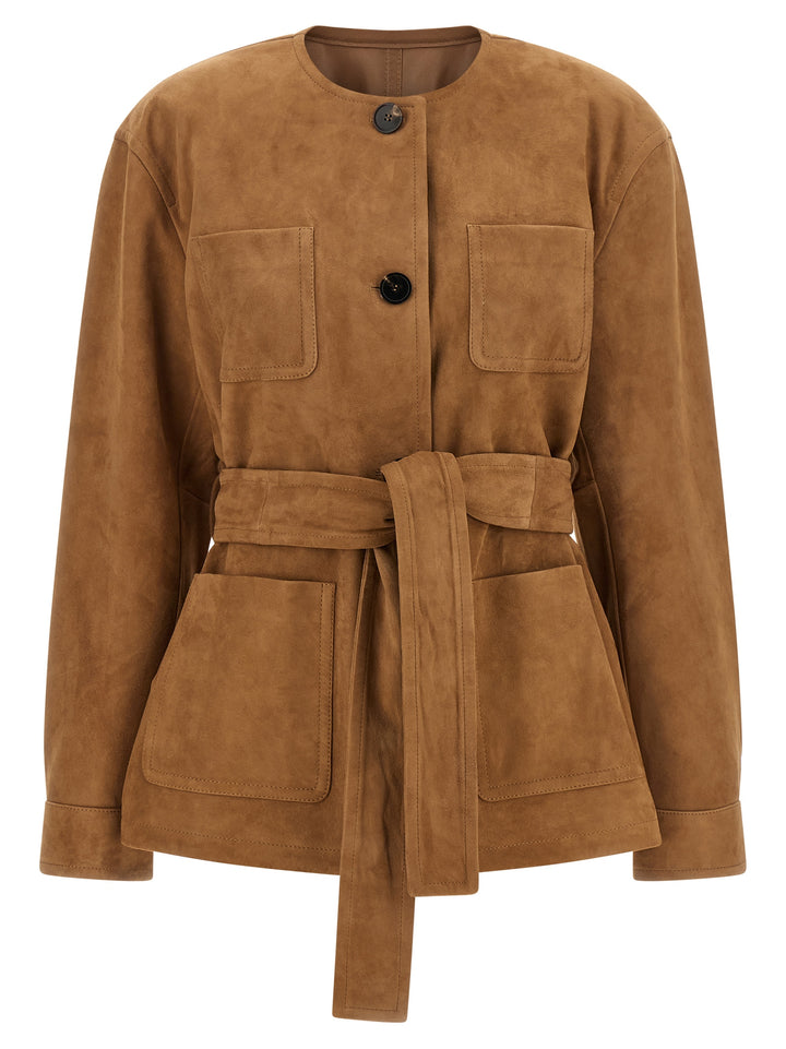 Max Mara Brown Lamb Leather Leather Jacket