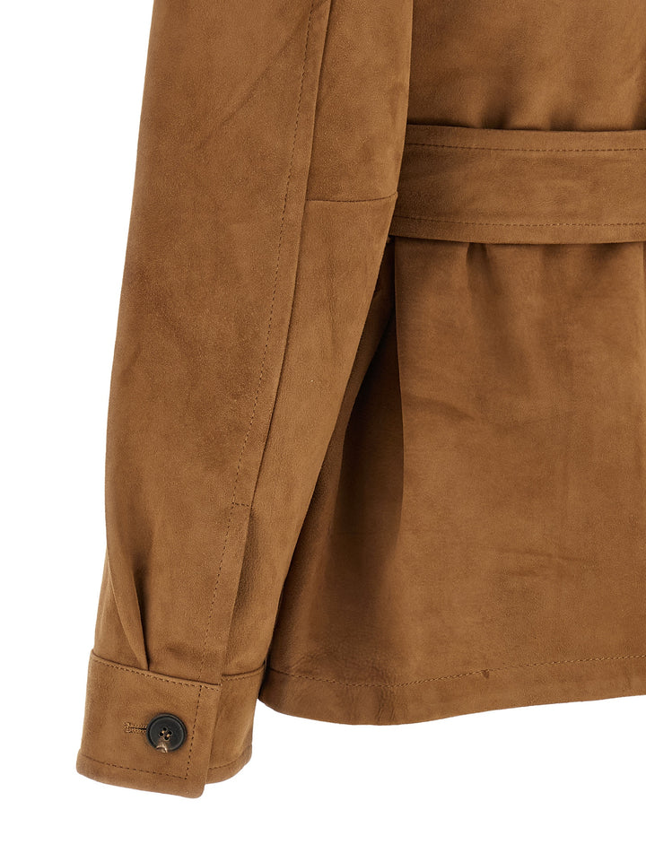 Max Mara Brown Lamb Leather Leather Jacket