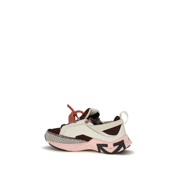 Off-White Multicolor Polyester Athletic Sneakers