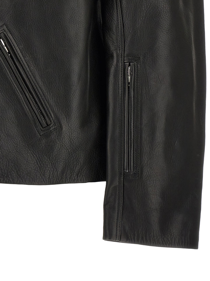 Rick Owens Black Calfskin Leather Jacket