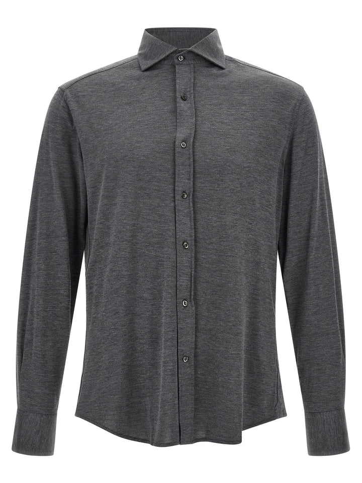 Brunello Cucinelli Gray Silk Blouse
