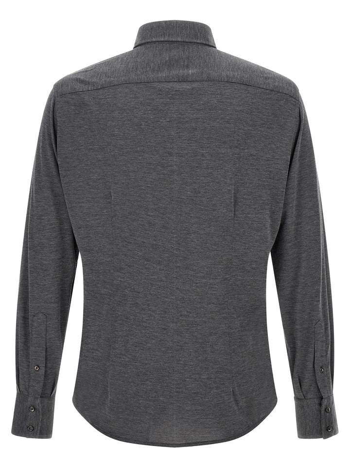 Brunello Cucinelli Gray Silk Blouse